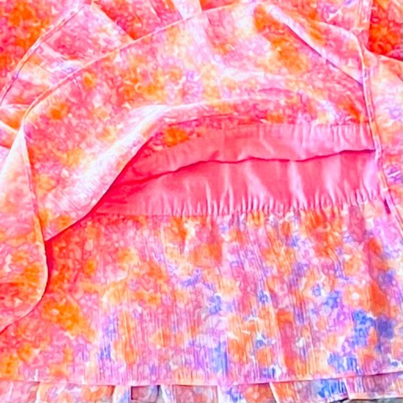 Likely Nori Floral Print Ruffled Mini Skirt in Orange/Pink (10) New With Tags - Picture 9 of 12